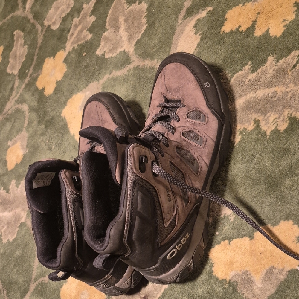 Kids Brown and Black Outdoor Hiking Boots